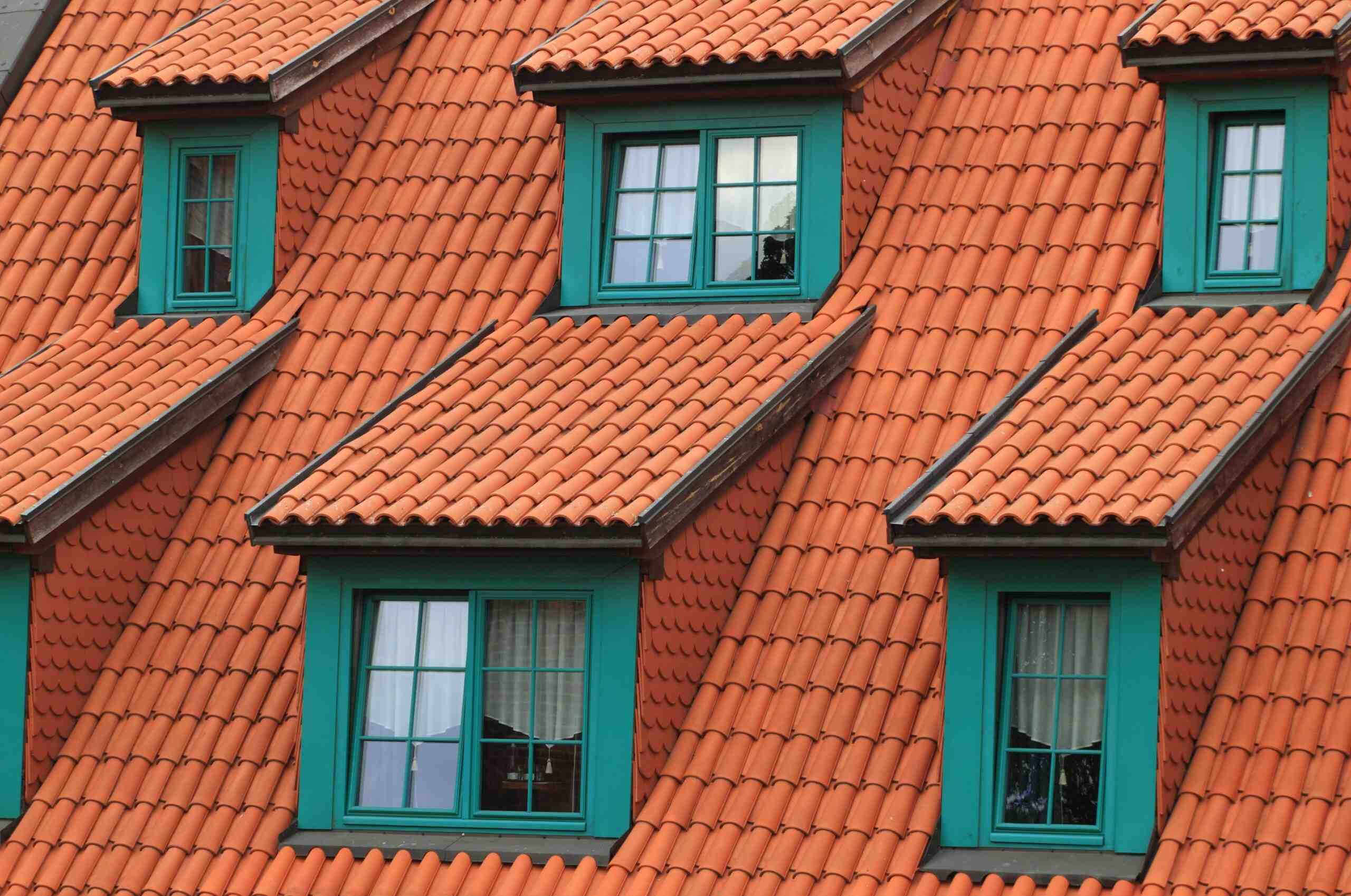 Orange roof green windows